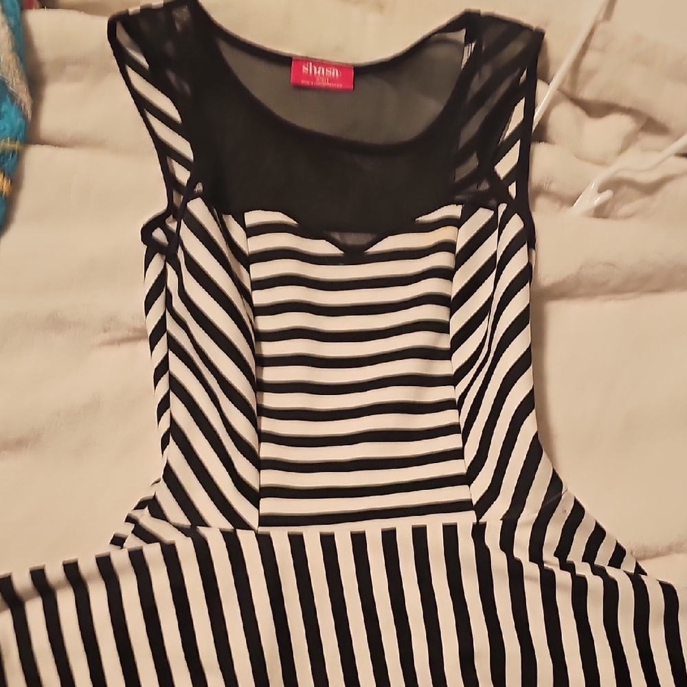 Black and White Striped Dress